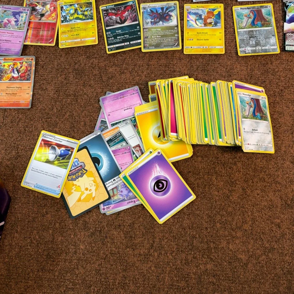 Huge assortment Pokemon Card Lot V VMAX GX Holo Rare Collection 3 Tins Arceus